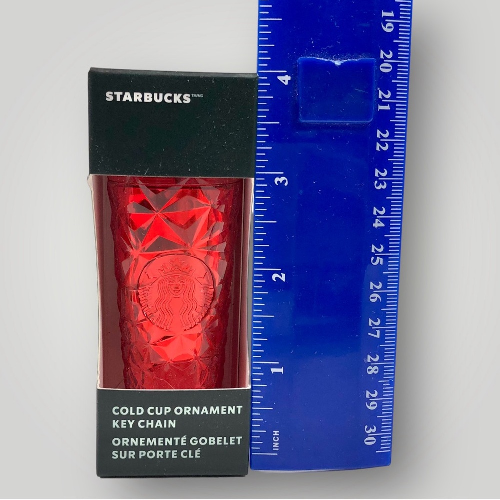 Starbucks Ornament Key Chain 2023 Cold Cup Red Prism!